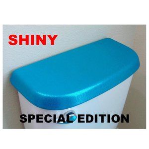 Shiny Fabric Lid Cover toilet TANK HandMade USA - Aqua Bright